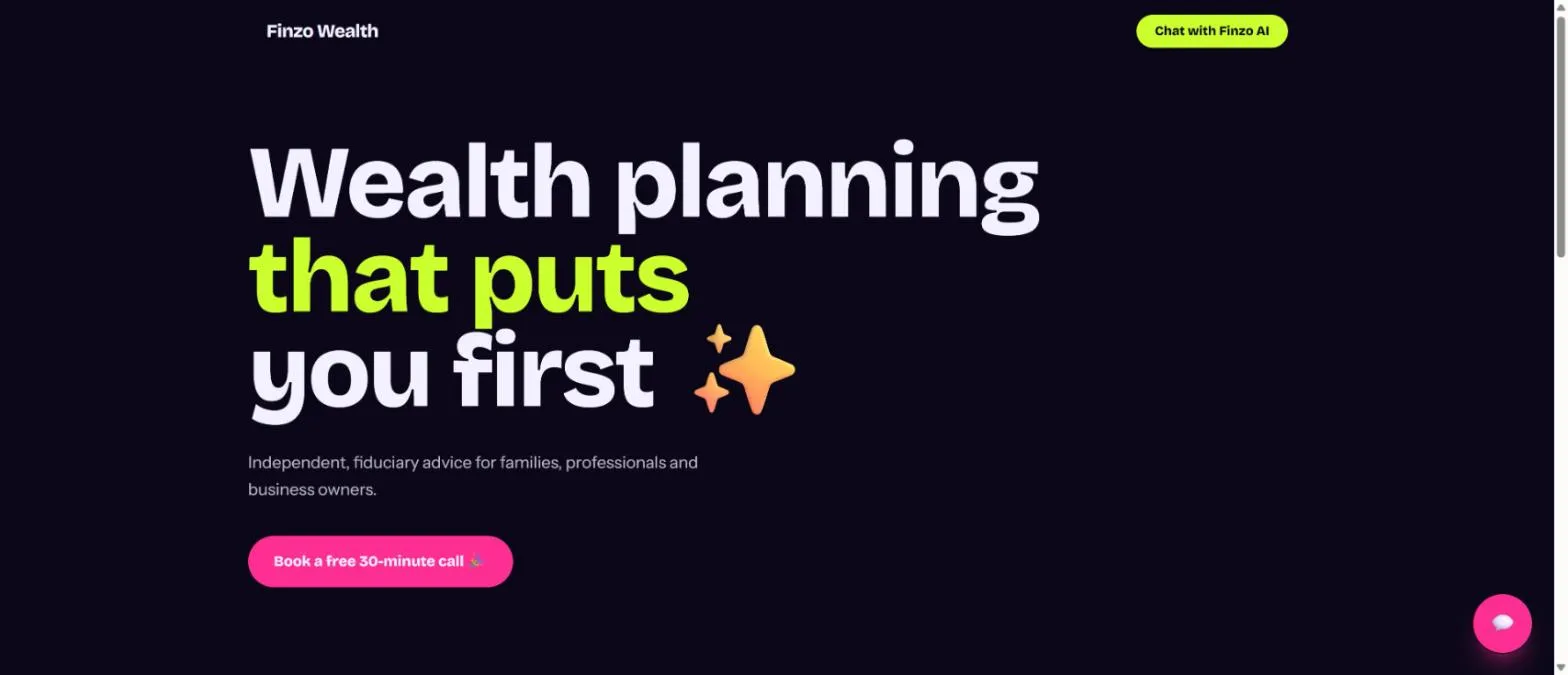 Screenshot of Finzo Wealth